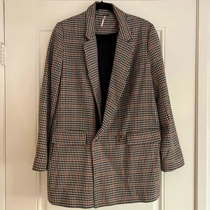 Free People Oversized Plaid Blazer